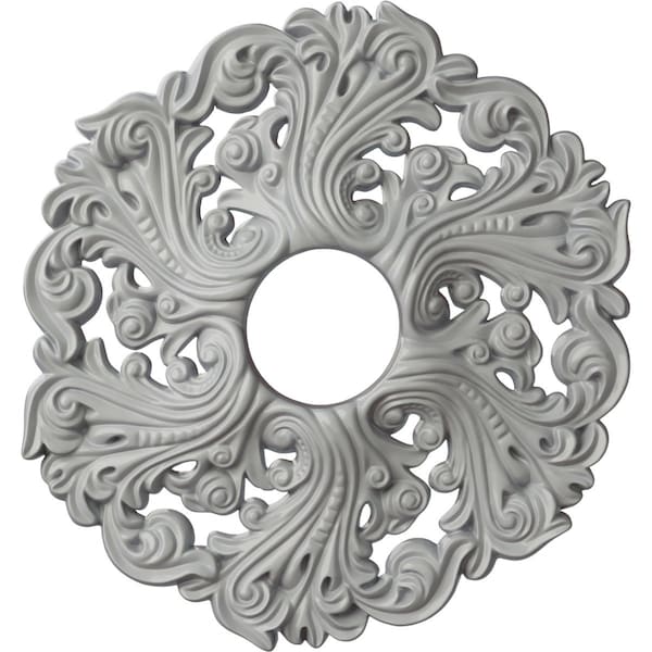 Ekena Millwork Orrington Ceiling Medallion (Fits Canopies up to 4 3/4"), 19 5/8"OD x 4 3/4"ID x 1 3/4"P, Frost CM19ORFRF - main
